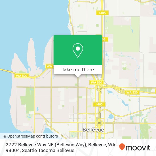 Mapa de 2722 Bellevue Way NE (Bellevue Way), Bellevue, WA 98004