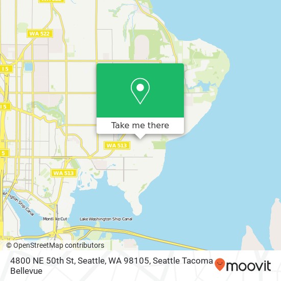 Mapa de 4800 NE 50th St, Seattle, WA 98105