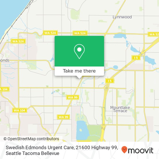 Mapa de Swedish Edmonds Urgent Care, 21600 Highway 99