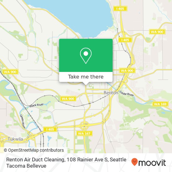 Mapa de Renton Air Duct Cleaning, 108 Rainier Ave S