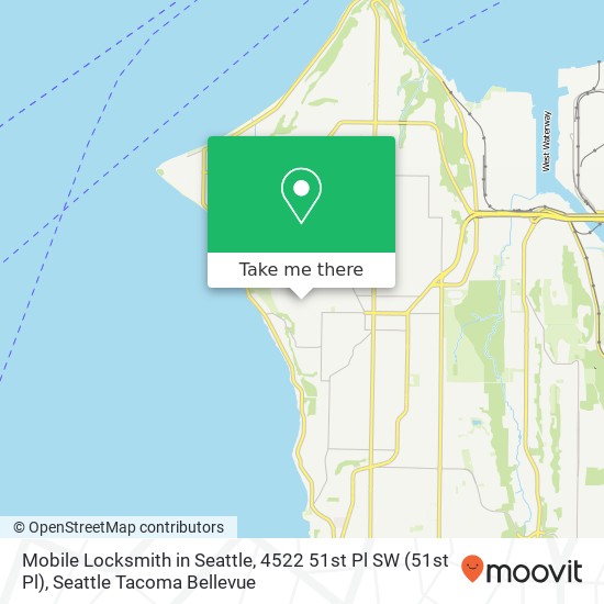 Mapa de Mobile Locksmith in Seattle, 4522 51st Pl SW