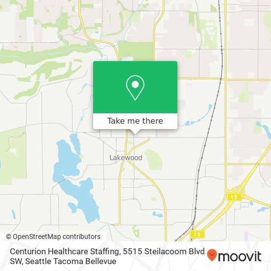 Mapa de Centurion Healthcare Staffing, 5515 Steilacoom Blvd SW