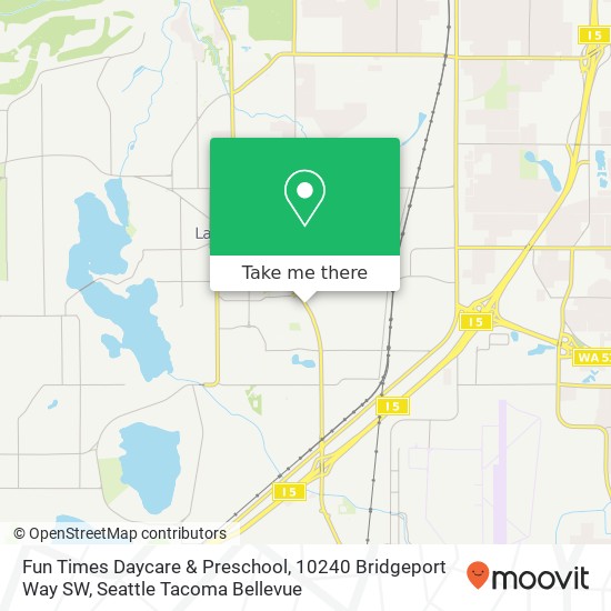Mapa de Fun Times Daycare & Preschool, 10240 Bridgeport Way SW