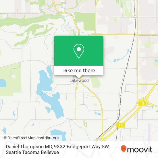 Daniel Thompson MD, 9332 Bridgeport Way SW map