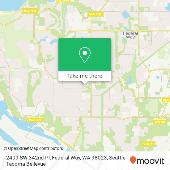 Mapa de 2409 SW 342nd Pl, Federal Way, WA 98023