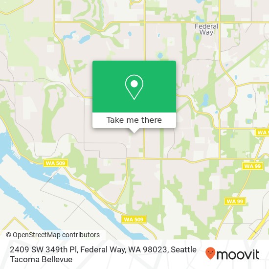 Mapa de 2409 SW 349th Pl, Federal Way, WA 98023