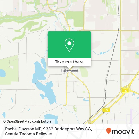 Mapa de Rachel Dawson MD, 9332 Bridgeport Way SW