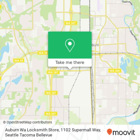Mapa de Auburn Wa Locksmith Store, 1102 Supermall Way