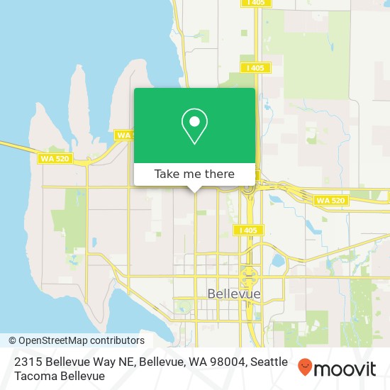 Mapa de 2315 Bellevue Way NE, Bellevue, WA 98004