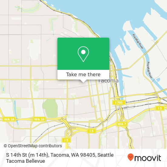 Mapa de S 14th St (m 14th), Tacoma, WA 98405
