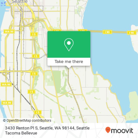 Mapa de 3430 Renton Pl S, Seattle, WA 98144