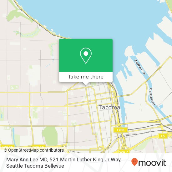 Mapa de Mary Ann Lee MD, 521 Martin Luther King Jr Way