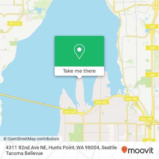 Mapa de 4311 82nd Ave NE, Hunts Point, WA 98004