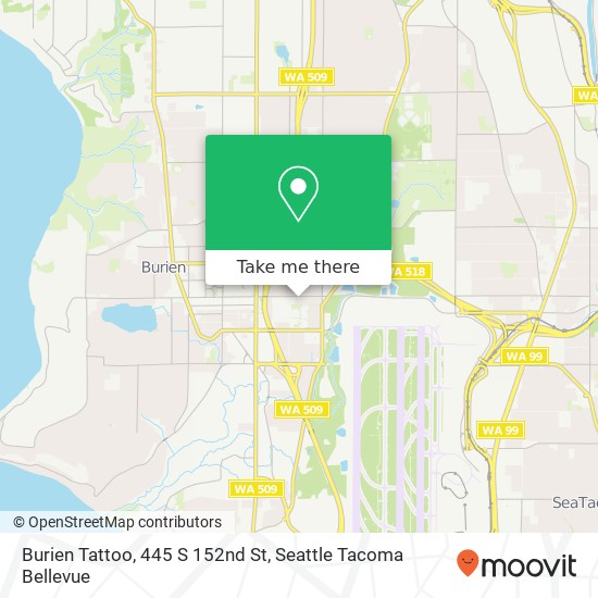 Mapa de Burien Tattoo, 445 S 152nd St