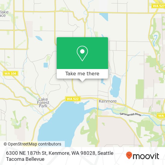 Mapa de 6300 NE 187th St, Kenmore, WA 98028