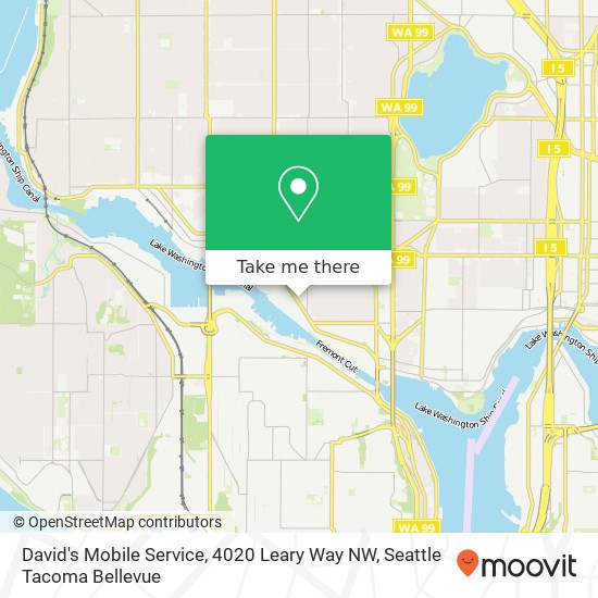 David's Mobile Service, 4020 Leary Way NW map