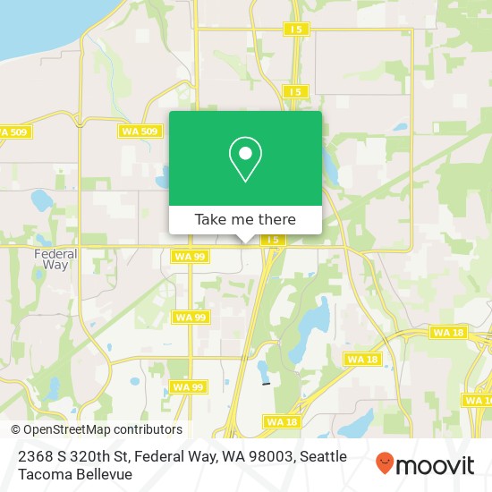 Mapa de 2368 S 320th St, Federal Way, WA 98003