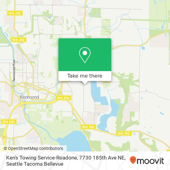 Mapa de Ken's Towing Service-Roadone, 7730 185th Ave NE