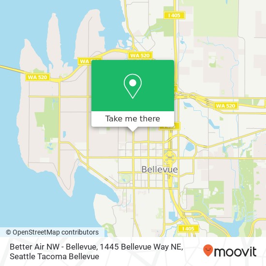 Better Air NW - Bellevue, 1445 Bellevue Way NE map