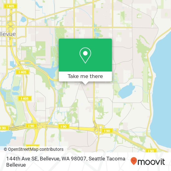 Mapa de 144th Ave SE, Bellevue, WA 98007