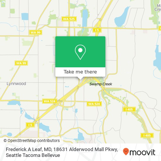 Mapa de Frederick A Leaf, MD, 18631 Alderwood Mall Pkwy