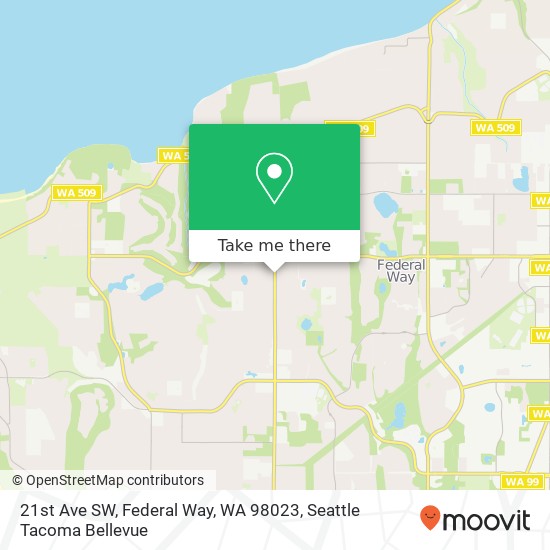 Mapa de 21st Ave SW, Federal Way, WA 98023