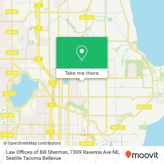 Mapa de Law Offices of Bill Sherman, 7309 Ravenna Ave NE