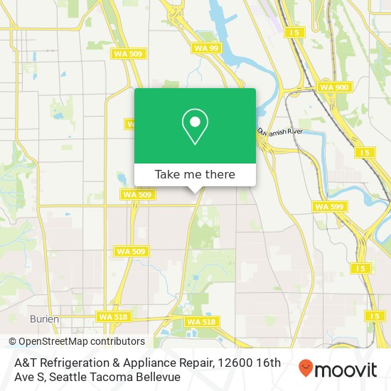 A&T Refrigeration & Appliance Repair, 12600 16th Ave S map