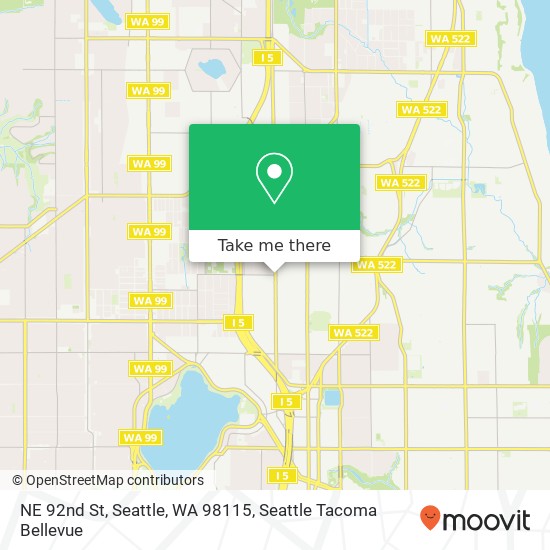 Mapa de NE 92nd St, Seattle, WA 98115