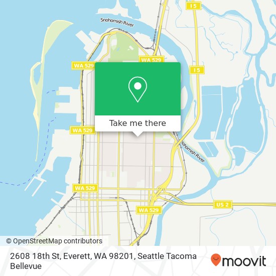 Mapa de 2608 18th St, Everett, WA 98201