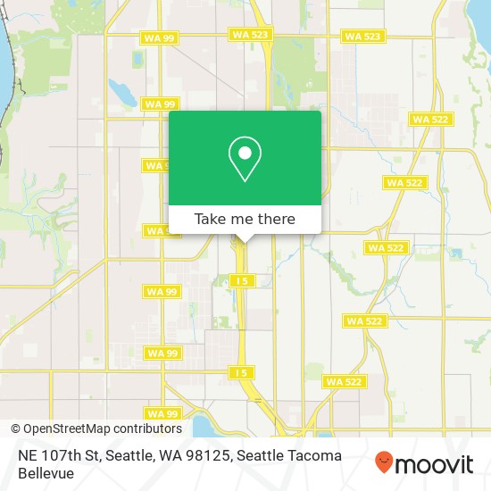 Mapa de NE 107th St, Seattle, WA 98125