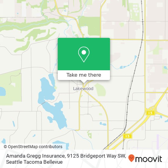 Amanda Gregg Insurance, 9125 Bridgeport Way SW map