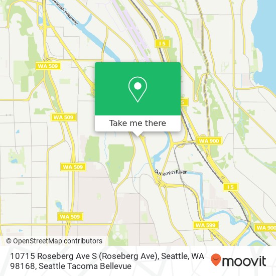 Mapa de 10715 Roseberg Ave S (Roseberg Ave), Seattle, WA 98168