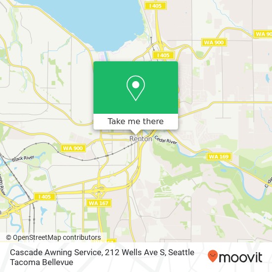 Mapa de Cascade Awning Service, 212 Wells Ave S