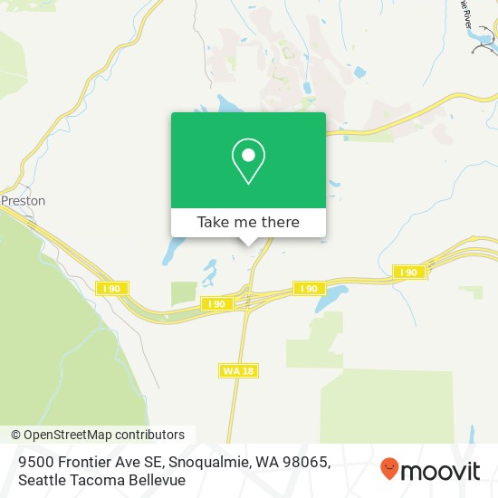 Mapa de 9500 Frontier Ave SE, Snoqualmie, WA 98065