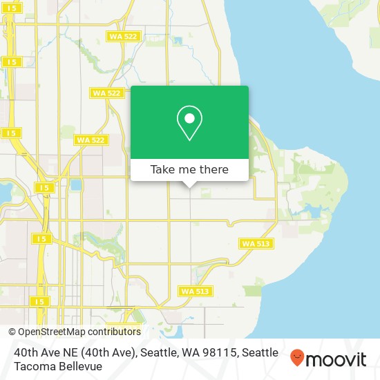 Mapa de 40th Ave NE (40th Ave), Seattle, WA 98115