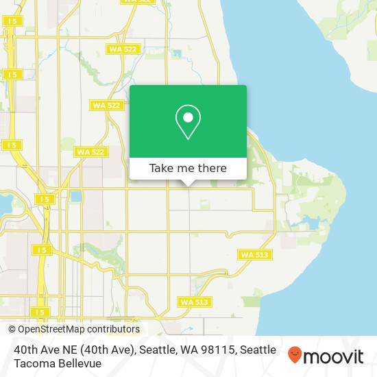 Mapa de 40th Ave NE (40th Ave), Seattle, WA 98115