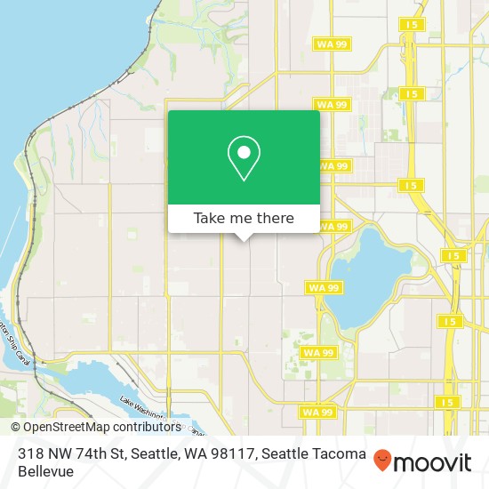 Mapa de 318 NW 74th St, Seattle, WA 98117