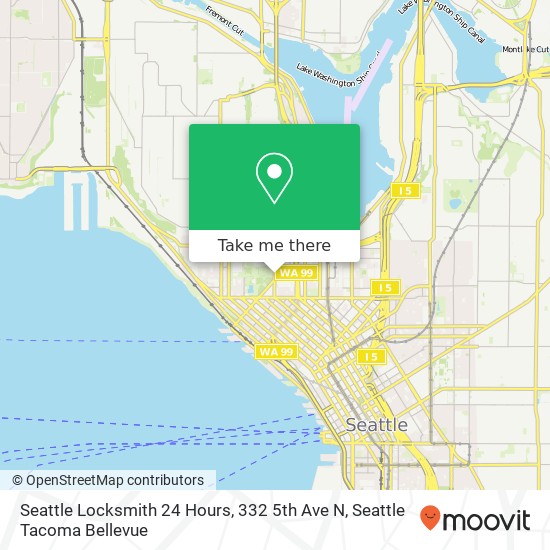 Mapa de Seattle Locksmith 24 Hours, 332 5th Ave N