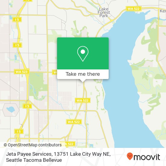 Mapa de Jeta Payee Services, 13751 Lake City Way NE