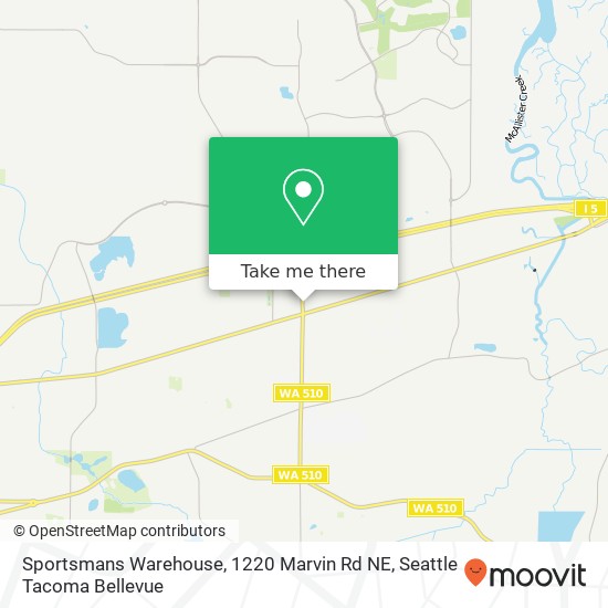 Mapa de Sportsmans Warehouse, 1220 Marvin Rd NE