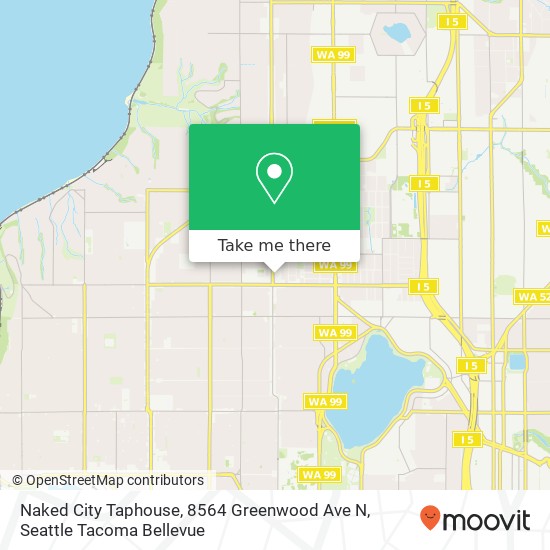 Mapa de Naked City Taphouse, 8564 Greenwood Ave N