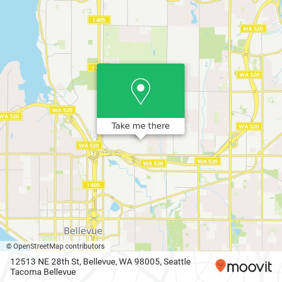 Mapa de 12513 NE 28th St, Bellevue, WA 98005