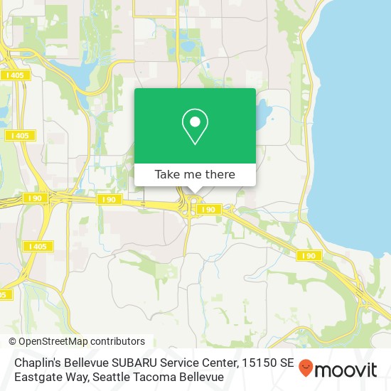 Mapa de Chaplin's Bellevue SUBARU Service Center, 15150 SE Eastgate Way