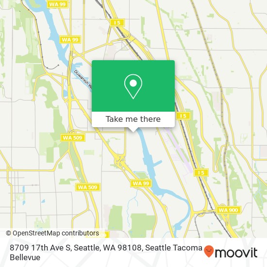 Mapa de 8709 17th Ave S, Seattle, WA 98108