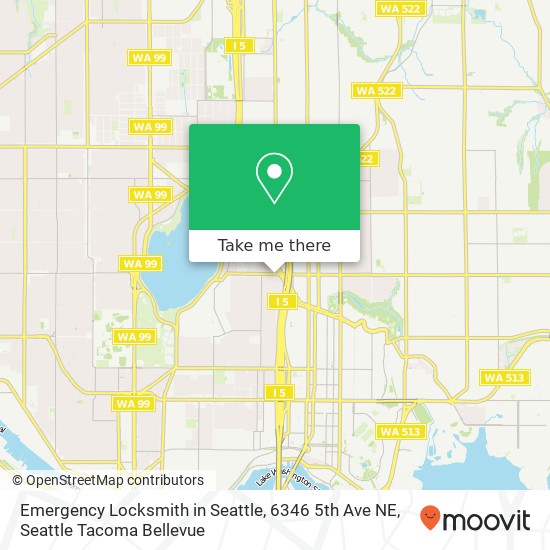 Mapa de Emergency Locksmith in Seattle, 6346 5th Ave NE