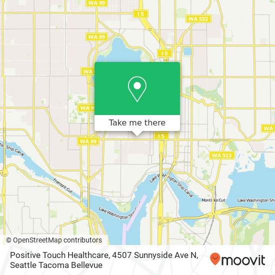 Mapa de Positive Touch Healthcare, 4507 Sunnyside Ave N