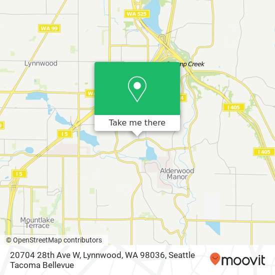 Mapa de 20704 28th Ave W, Lynnwood, WA 98036