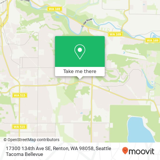 Mapa de 17300 134th Ave SE, Renton, WA 98058