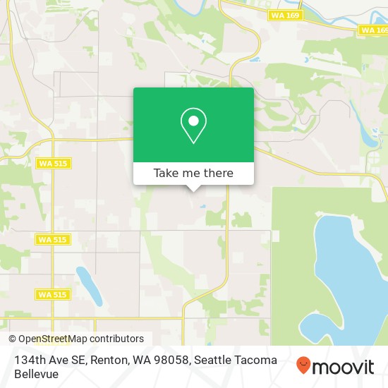 Mapa de 134th Ave SE, Renton, WA 98058